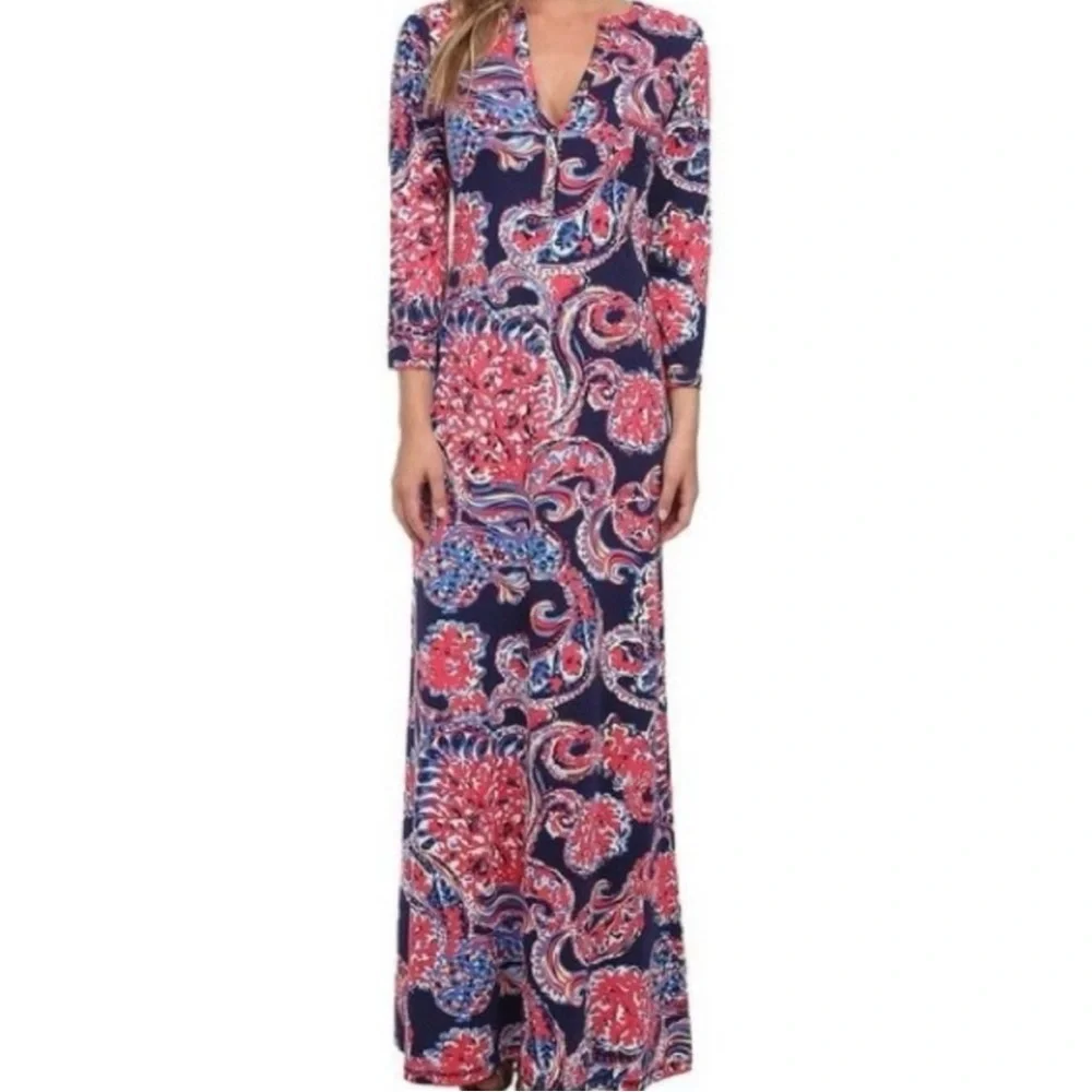 Lilly Pulitzer Alessia Maxi Dress For The Halibut Medium - Picture 2 of 10